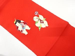 塩瀬　御所人形模様　名古屋帯